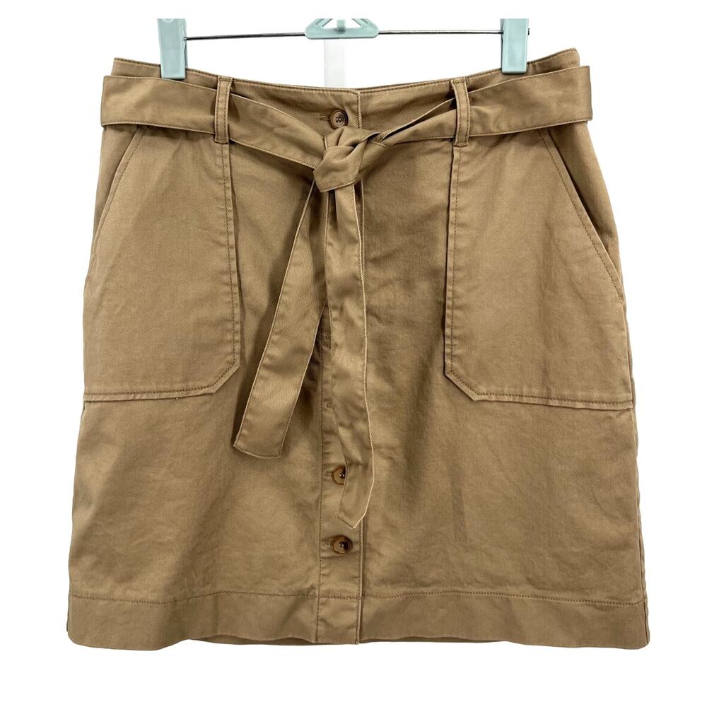 Loft Button Front Belted Skirt-Size 4